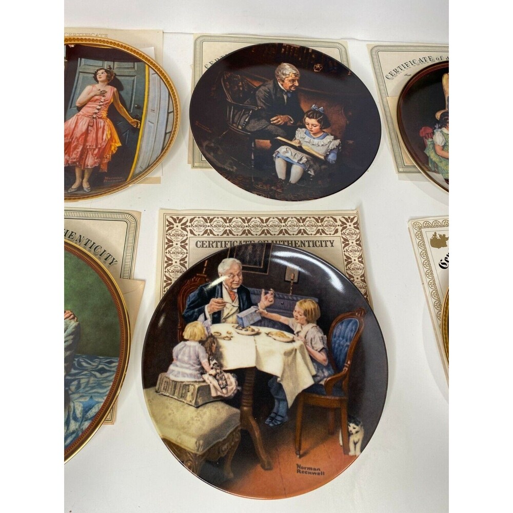 Vintage Set of 6 Norman Rockwell 9 inch Decorative Plates First Issue Vintage - Picture 4 of 12